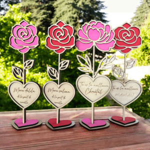Rose ou œillet éternelle en bois personnalisée