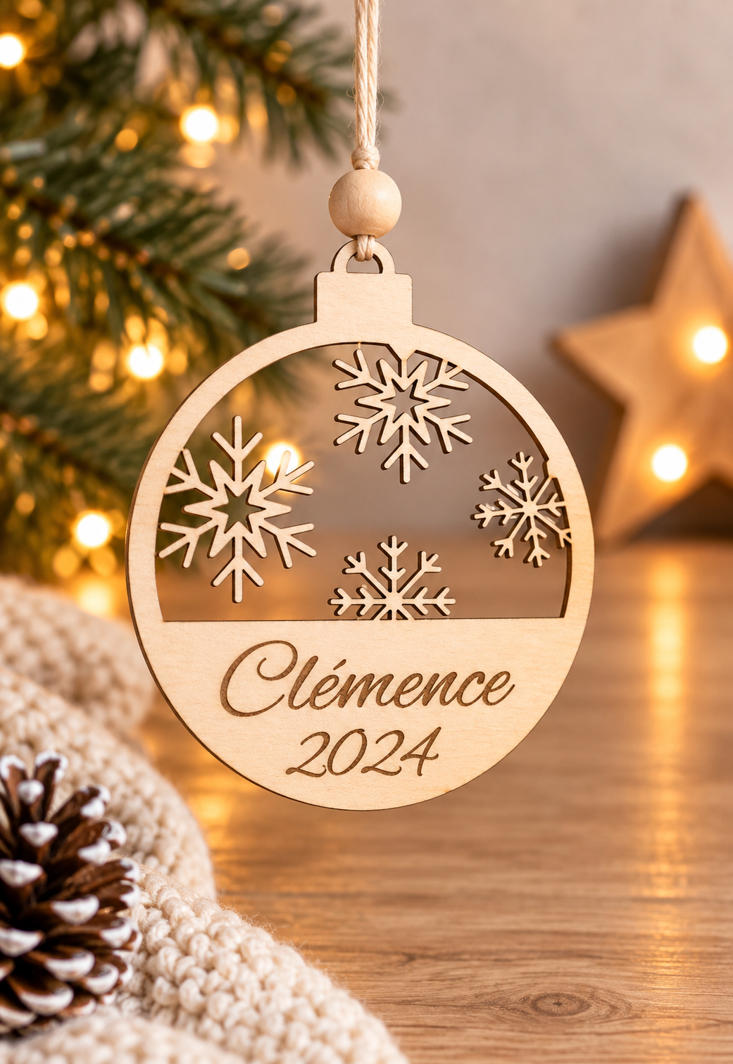 boule de Noël en bois