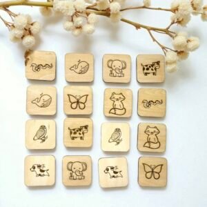 jeu de memory en bois pour enfant