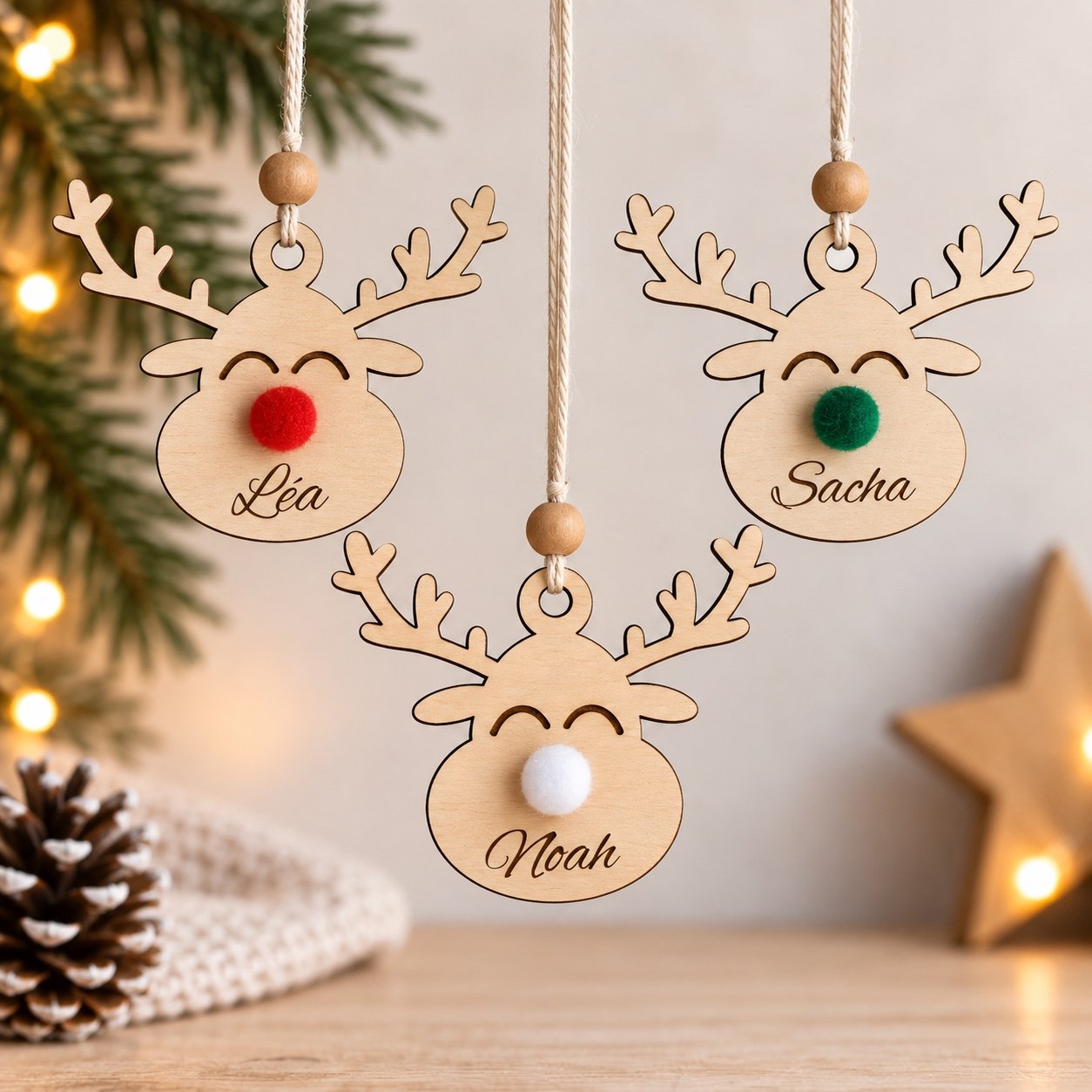 Renne de Noël Personnalisé avec Prénom