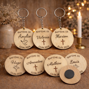 faire-part magnétique pour baptême gravé