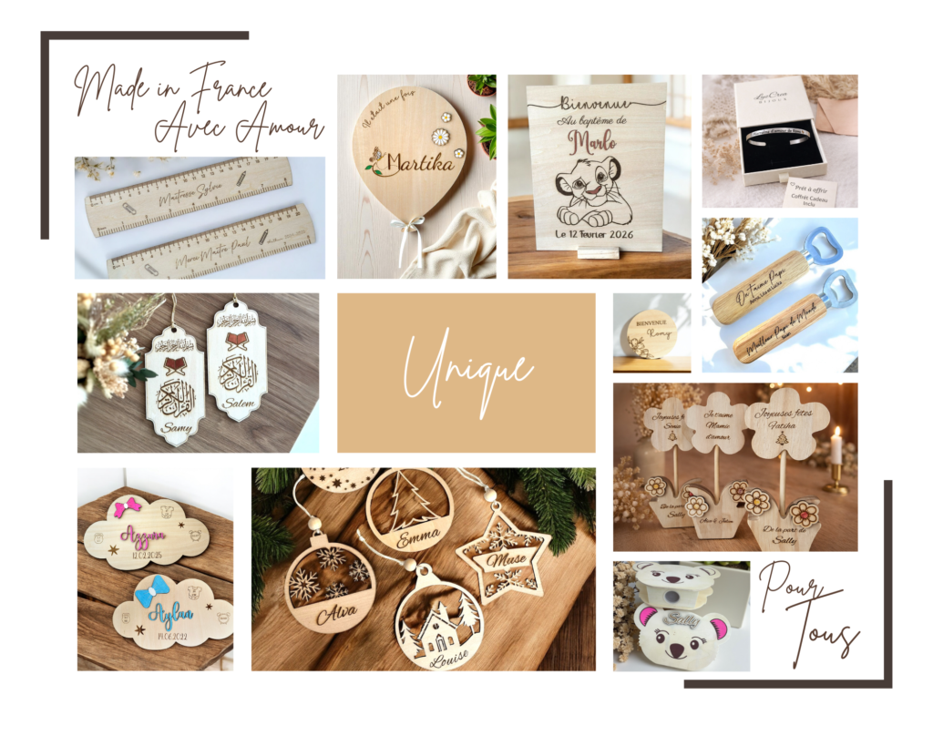 créations uniques personnalisées pour