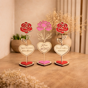 Rose ou œillet éternelle en bois personnalisée