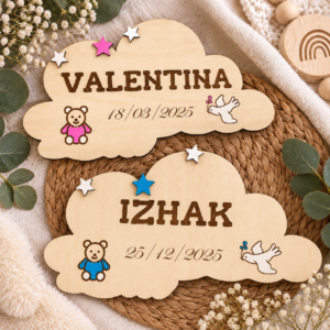 Plaque nuage personnalisée en bois